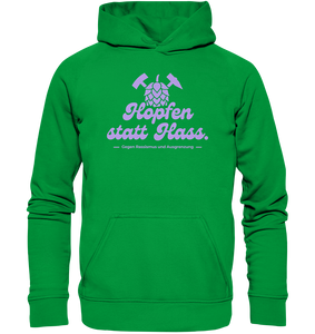 "Hopfen statt Hass." Lavendel - Basic Unisex Hoodie