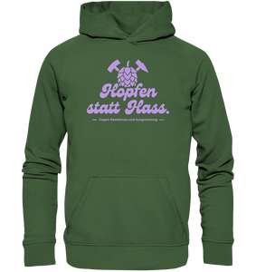 "Hopfen statt Hass." Lavendel - Basic Unisex Hoodie