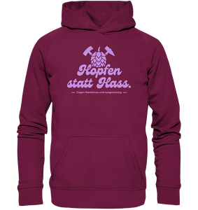 "Hopfen statt Hass." Lavendel - Basic Unisex Hoodie