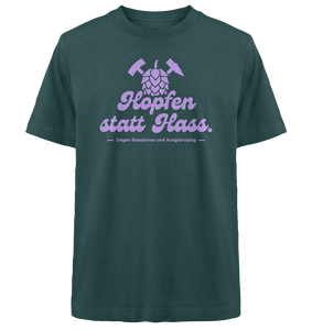 "Hopfen statt Hass." Lavendel - Heavy Oversized Organic Shirt