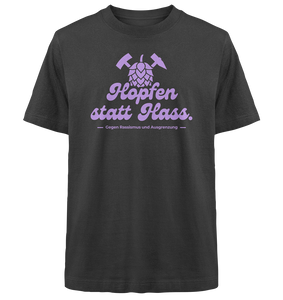 "Hopfen statt Hass." Lavendel - Heavy Oversized Organic Shirt