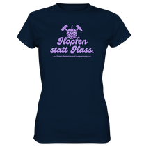 Laden Sie das Bild in den Galerie-Viewer, &quot;Hopfen statt Hass.&quot; Lavendel - Ladies Premium Shirt